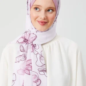 Hijab - Blommigt Medina Silke - Rosa - Image 2