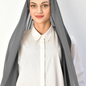 Instant chiffon hijab med underslöja - Grå - Image 5