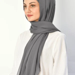 Instant chiffon hijab med underslöja - Grå - Image 3