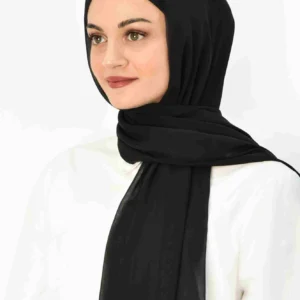 Instant chiffon hijab med underslöja - Svart - Image 4