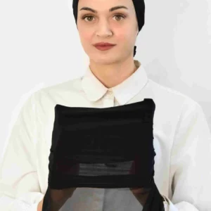 Instant chiffon hijab med underslöja - Svart - Image 3