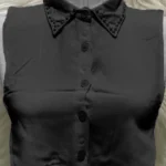 Skjortkrage hijab med pärlor framifrån Elegant pärlkrage under hijab för vardag och fest Modest accessoar med pärldetaljer för hijab-outfit