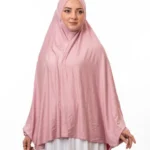 Rosa jilbab i Dubai-tyg med elegant fall Elegant jilbab för vardag och fest i rosa Modest rosa klädsel med fullständig täckning