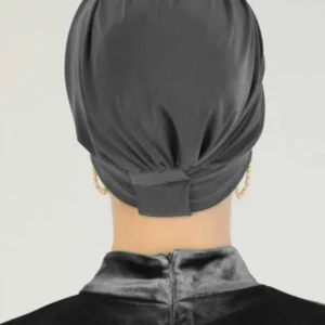 Tre vingar turban-hijab av lykra - Grå - Image 3