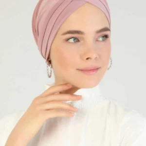 Tre vingar turban-hijab av lykra - Rosa - Image 6