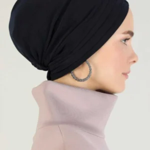 Tre vingar turban-hijab av lykra - Svart - Image 4