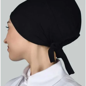 Underslöja hijabhuva med knyt - Svart - Image 5