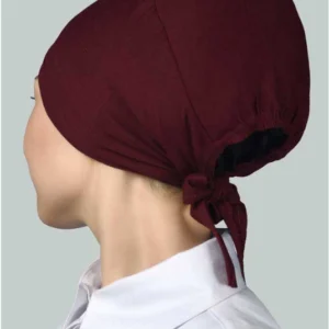 underslöja hijabhuva med knyt - Mörkröd - Image 5