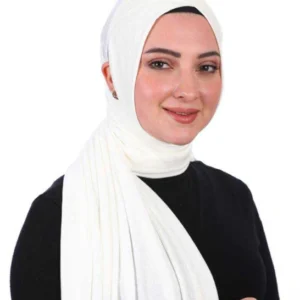 Hijab med öronöppning för hörlurar - Vit - Image 3