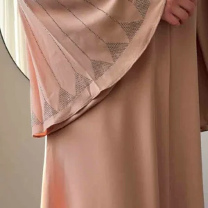 Beige Ramadan Abaya - Dubai Tyg - Image 3