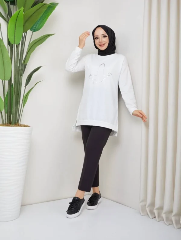 Tunika Sweatshirt - Vit