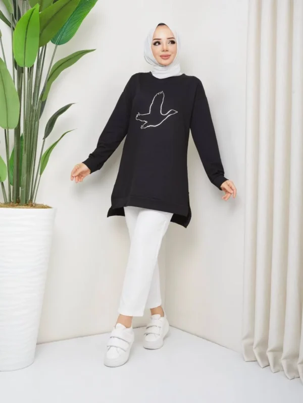 Tunika sweatshirt - Svart