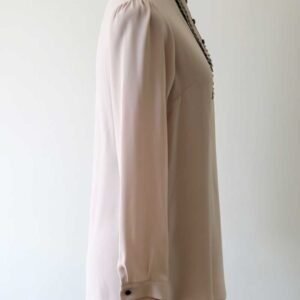 Lång Kråsblus i Mjukt och Hållbart Tyg - Beige - Image 3