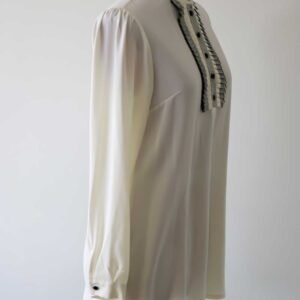 Lång Kråsblus I Mjukt Och Hållbart Tyg - Off White - Image 3