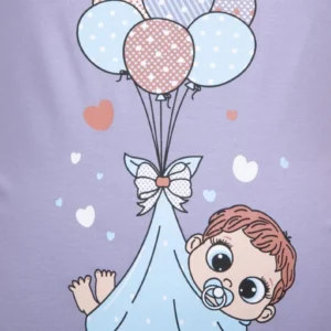 Bebis i svepning gravid T-shirt Lila - Image 3