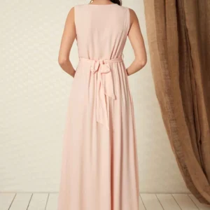 Chiffong Gravidklänning - puderrosa - Image 4