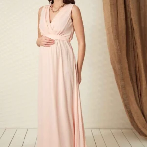 Chiffong Gravidklänning - puderrosa - Image 3