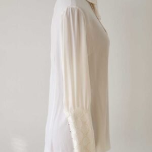 Hållbar Knytblus Med Spetskant Och Dragkedja - Cremevit - Image 4