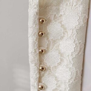 Hållbar Knytblus Med Spetskant Och Dragkedja - Cremevit - Image 7