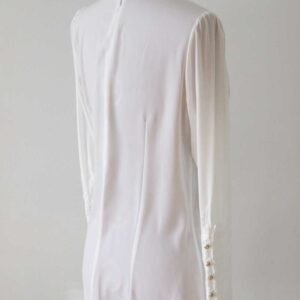 Hållbar Knytblus Med Spetskant Och Dragkedja - Vit - Image 4