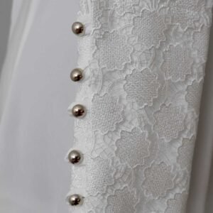 Hållbar Knytblus Med Spetskant Och Dragkedja - Vit - Image 6