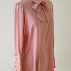 Hållbar Knytblus Med Spetskant Och Dragkedja - Rosa - Image 3