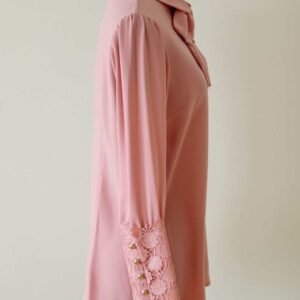 Hållbar Knytblus Med Spetskant Och Dragkedja - Rosa - Image 5