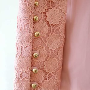 Hållbar Knytblus Med Spetskant Och Dragkedja - Rosa - Image 4