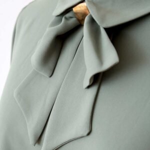 Hållbar Knytblus Med Spetskant Och Dragkedja - Grön - Image 8