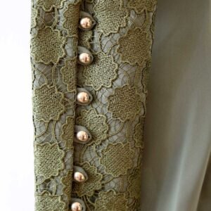 Hållbar Knytblus Med Spetskant Och Dragkedja - Grön - Image 7