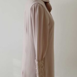 Hållbar Knytblus Med Spetskant Och Dragkedja - Beige - Image 3