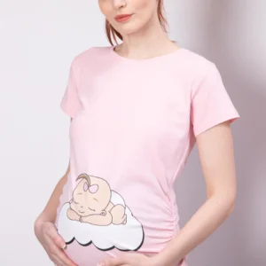 Sovande babyflicka gravid T-shirt - Rosa - Image 4