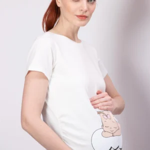 Sovande babyflicka gravid T-shirt - Vit - Image 6