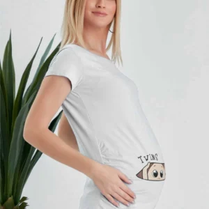 Tvillingar T-shirt för gravida - Vit - Image 3