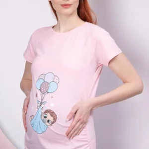 Bebis i svepning gravid T-shirt Rosa - Image 3